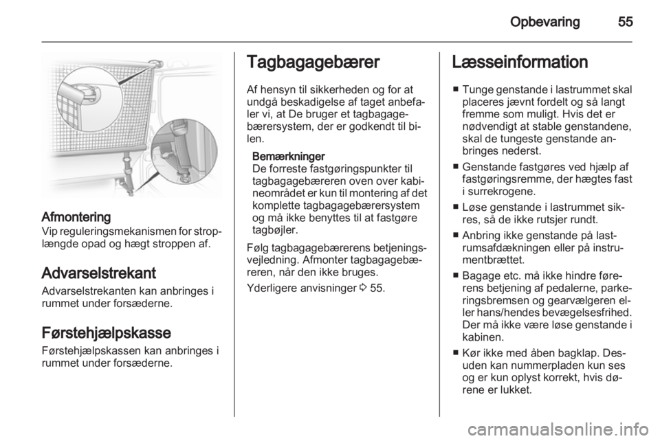 OPEL VIVARO 2013.5  Instruktionsbog (in Danish) 