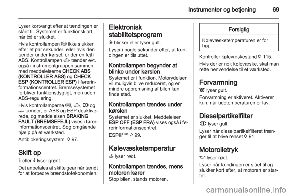 OPEL VIVARO 2013.5  Instruktionsbog (in Danish) 