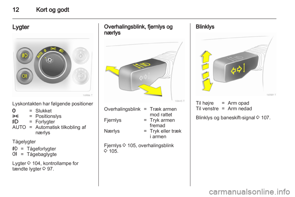 OPEL ZAFIRA 2010  Instruktionsbog (in Danish) 