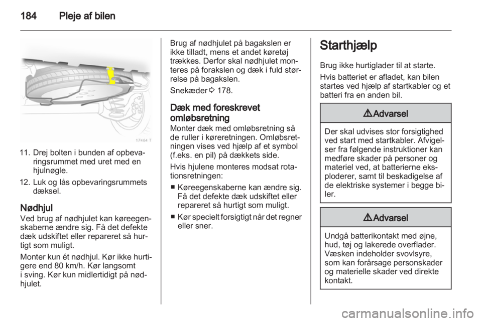 OPEL ZAFIRA 2011  Instruktionsbog (in Danish) 
