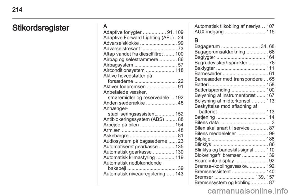 OPEL ZAFIRA 2011  Instruktionsbog (in Danish) 