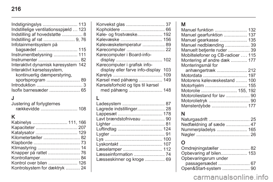 OPEL ZAFIRA 2011  Instruktionsbog (in Danish) 