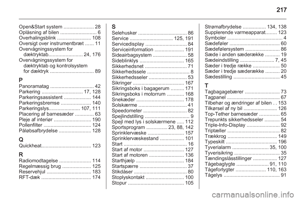 OPEL ZAFIRA 2011  Instruktionsbog (in Danish) 