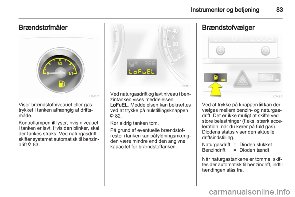 OPEL ZAFIRA 2011  Instruktionsbog (in Danish) 