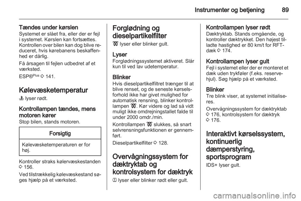 OPEL ZAFIRA 2011  Instruktionsbog (in Danish) 