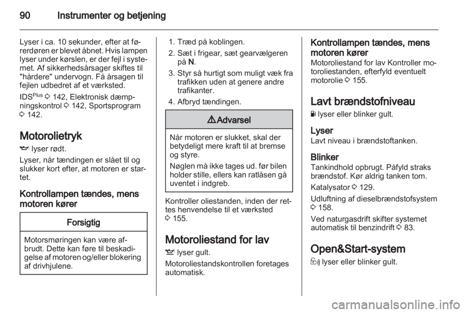 OPEL ZAFIRA 2011  Instruktionsbog (in Danish) 