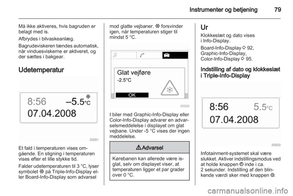 OPEL ZAFIRA 2011.5  Instruktionsbog (in Danish) 