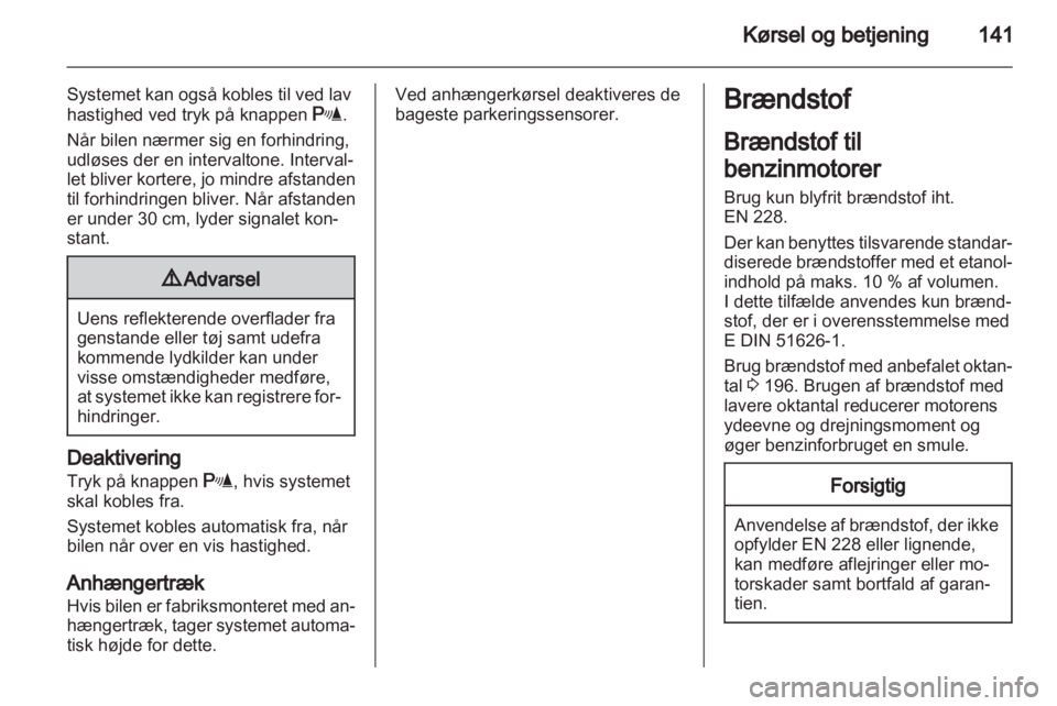 OPEL ZAFIRA 2012  Instruktionsbog (in Danish) 