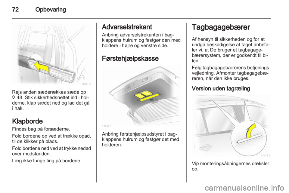 OPEL ZAFIRA 2012  Instruktionsbog (in Danish) 