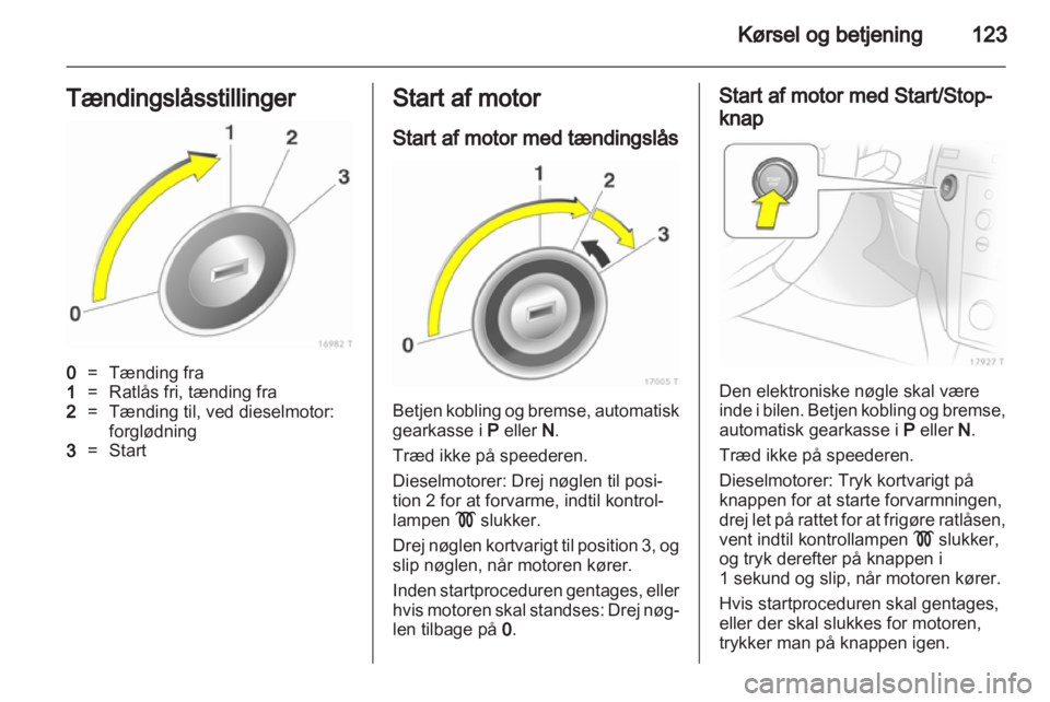 OPEL ZAFIRA 2013  Instruktionsbog (in Danish) 