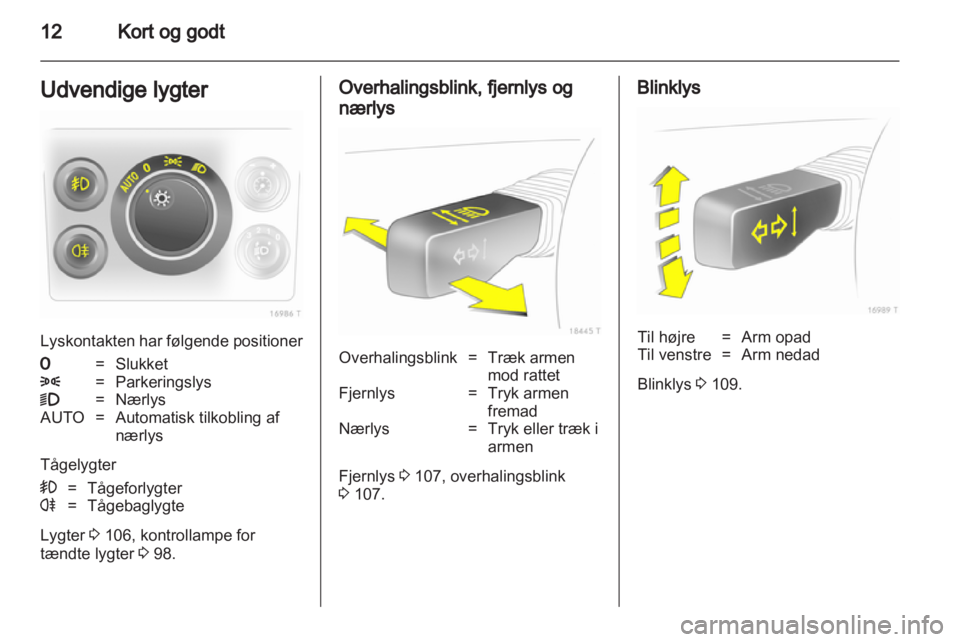 OPEL ZAFIRA 2013  Instruktionsbog (in Danish) 