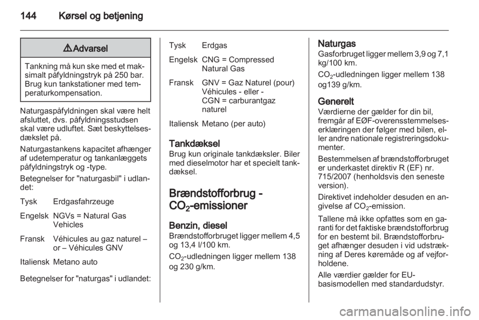 OPEL ZAFIRA 2013  Instruktionsbog (in Danish) 