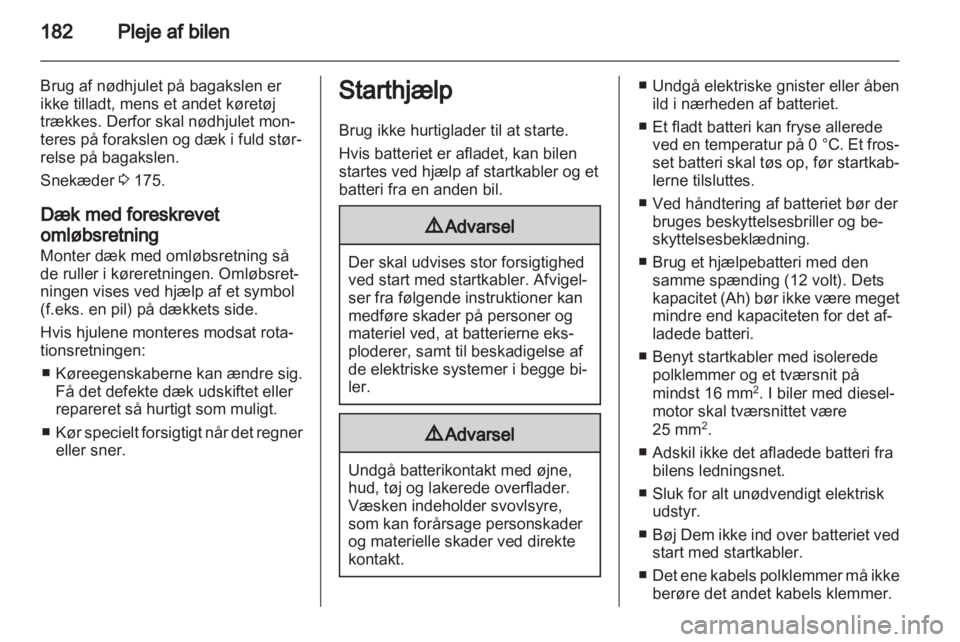 OPEL ZAFIRA 2013  Instruktionsbog (in Danish) 