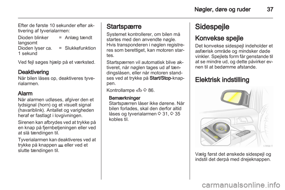OPEL ZAFIRA 2013  Instruktionsbog (in Danish) 