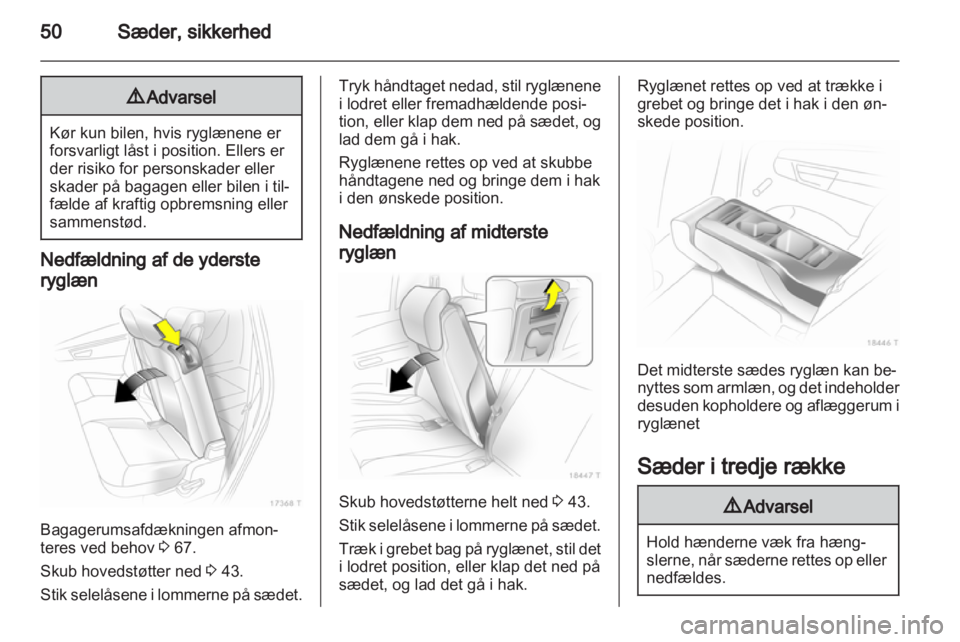 OPEL ZAFIRA 2013  Instruktionsbog (in Danish) 