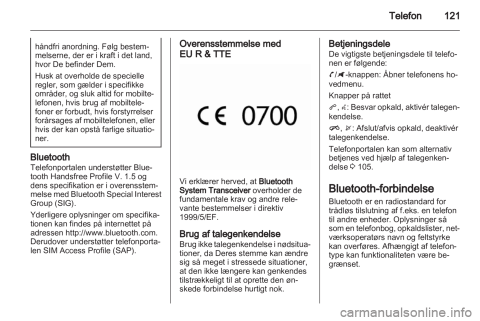 OPEL ZAFIRA C 2013.5  Instruktionsbog til Infotainment (in Danish) 