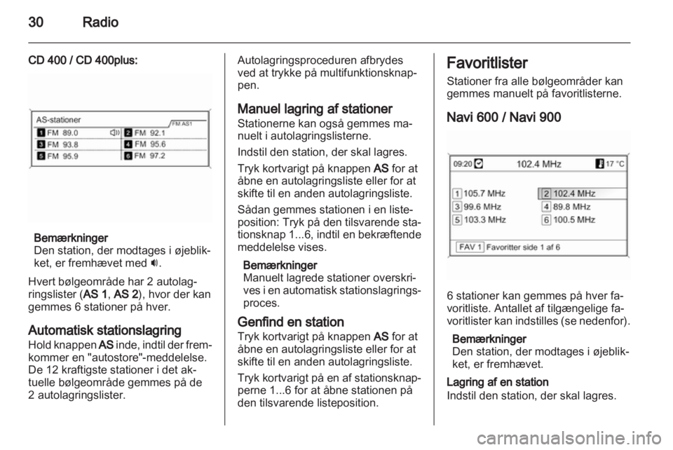 OPEL ZAFIRA C 2013.5  Instruktionsbog til Infotainment (in Danish) 