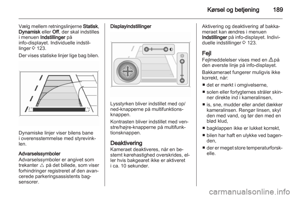 OPEL ZAFIRA TOURER 2012  Instruktionsbog (in Danish) 