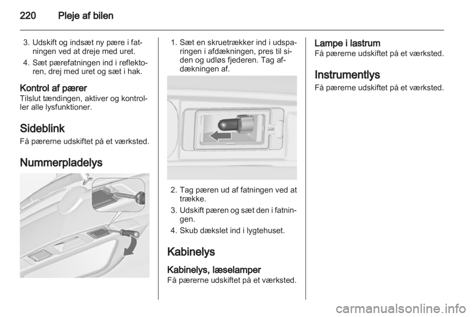 OPEL ZAFIRA TOURER 2012  Instruktionsbog (in Danish) 
