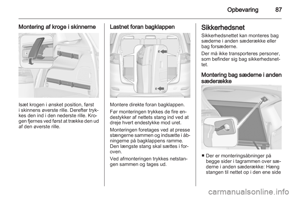 OPEL ZAFIRA TOURER 2012  Instruktionsbog (in Danish) 