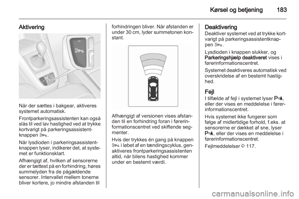 OPEL ZAFIRA TOURER 2012.5  Instruktionsbog (in Danish) 