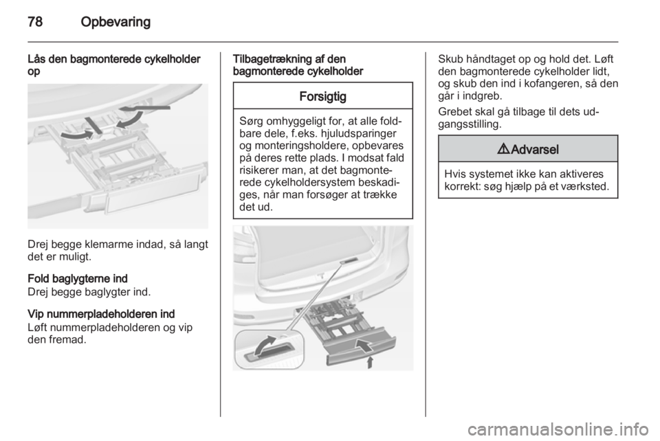OPEL ZAFIRA TOURER 2013.5  Instruktionsbog (in Danish) 