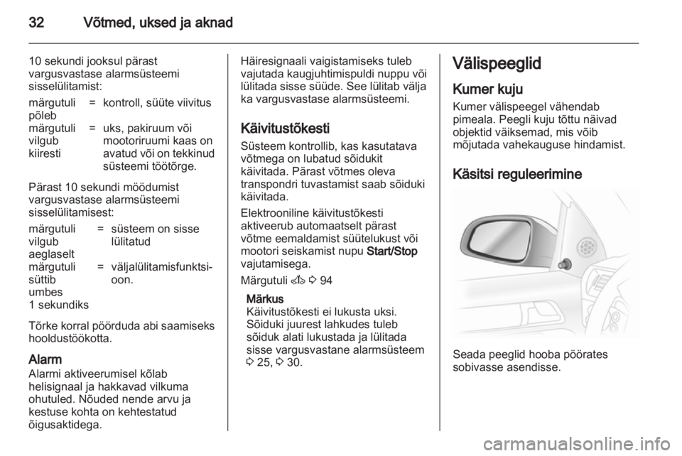 OPEL ASTRA H 2010.5  Omaniku käsiraamat (in Estonian) 