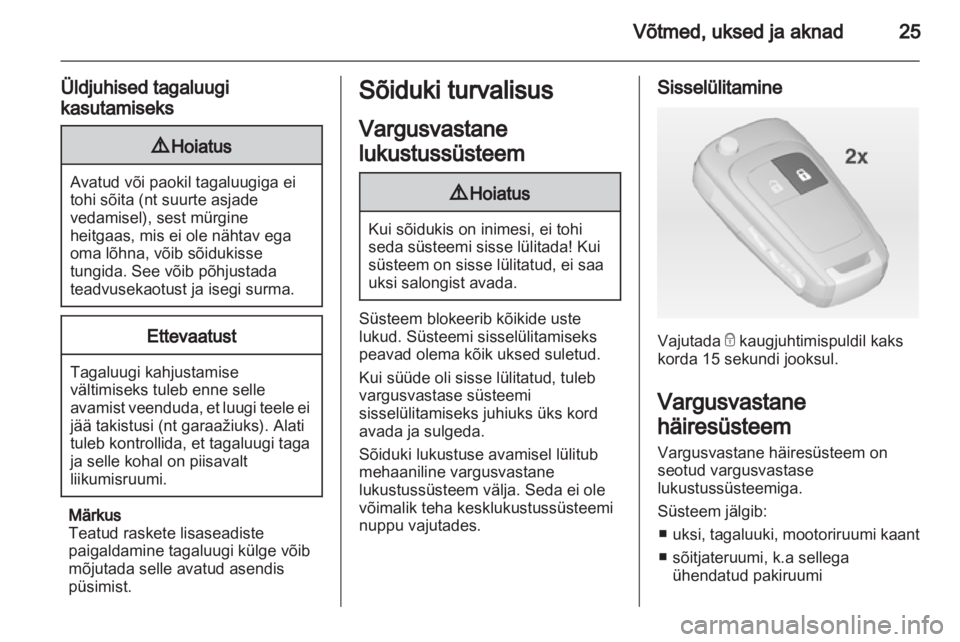 OPEL ASTRA J 2011  Omaniku käsiraamat (in Estonian) 