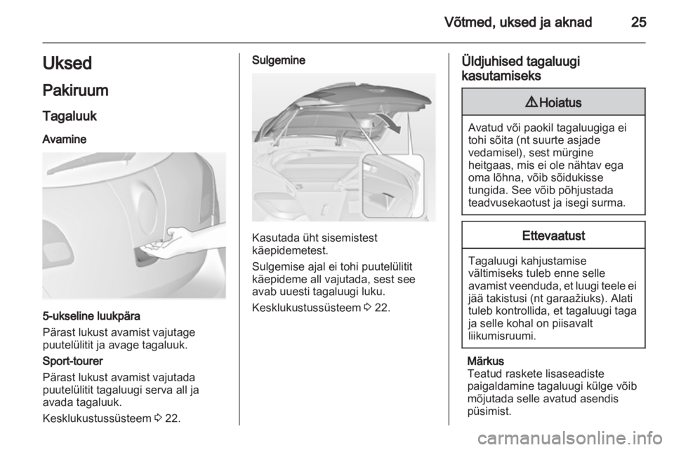 OPEL ASTRA J HB5 & ST 2012.5  Omaniku käsiraamat (in Estonian) 