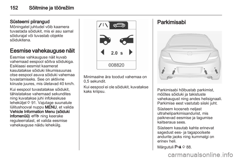 OPEL INSIGNIA 2012  Omaniku käsiraamat (in Estonian) 