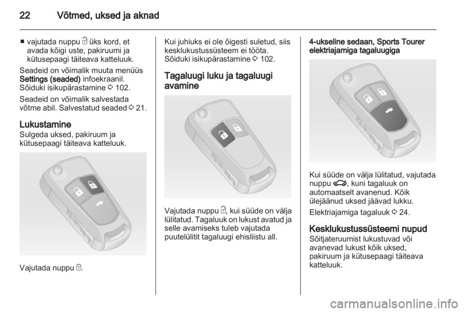 OPEL INSIGNIA 2012  Omaniku käsiraamat (in Estonian) 