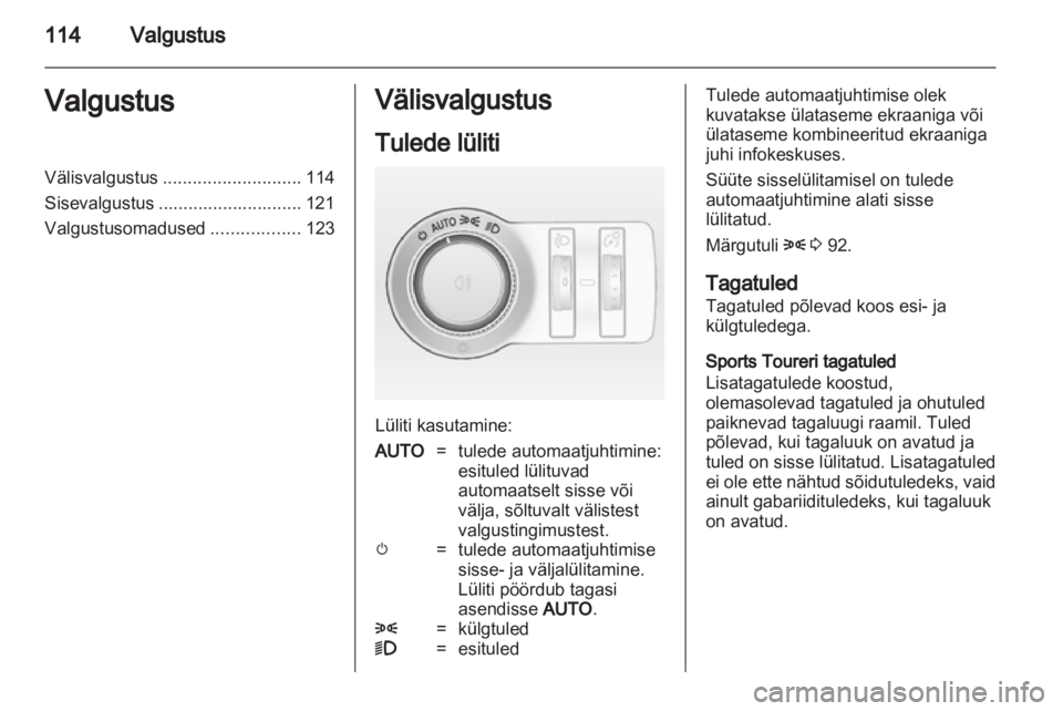 OPEL INSIGNIA 2012.5  Omaniku käsiraamat (in Estonian) 