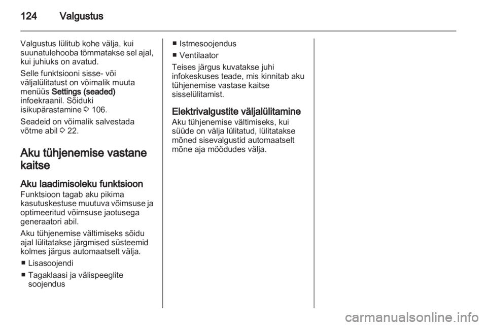 OPEL INSIGNIA 2012.5  Omaniku käsiraamat (in Estonian) 