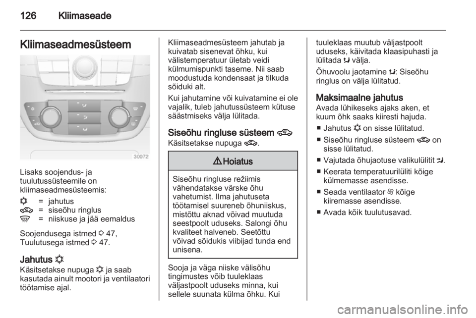 OPEL INSIGNIA 2012.5  Omaniku käsiraamat (in Estonian) 