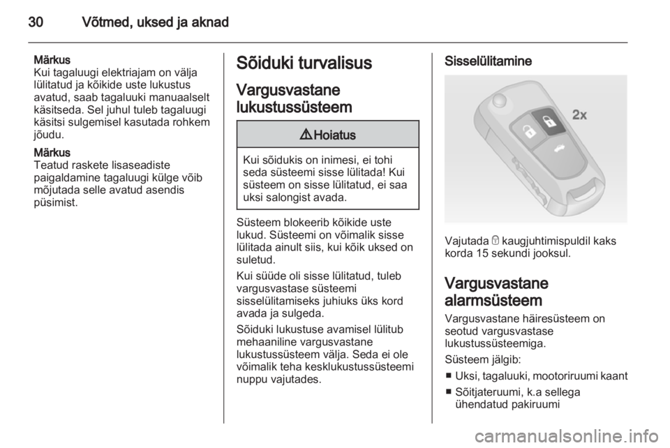 OPEL INSIGNIA 2012.5  Omaniku käsiraamat (in Estonian) 