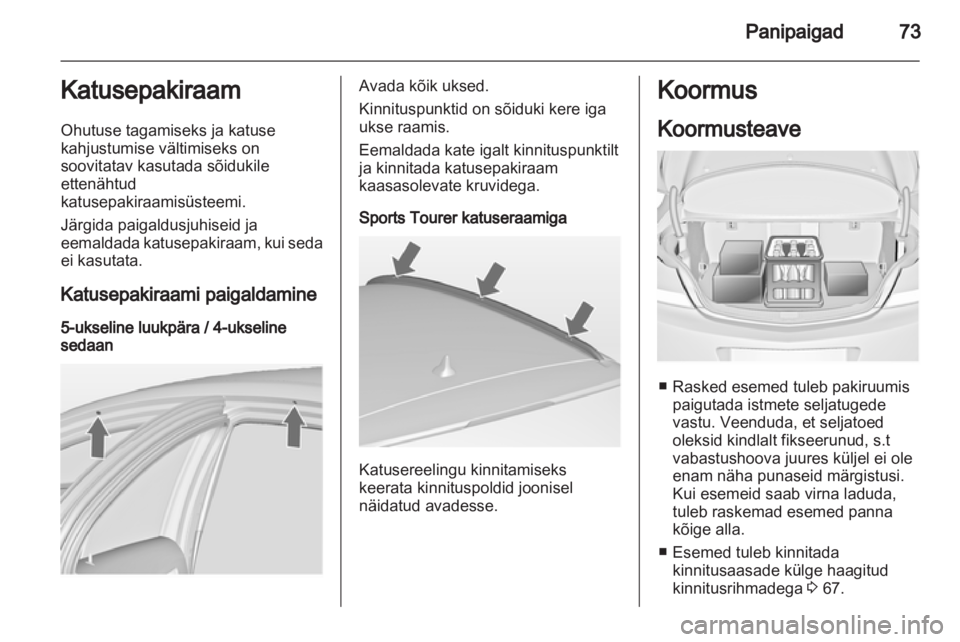 OPEL INSIGNIA 2012.5  Omaniku käsiraamat (in Estonian) 