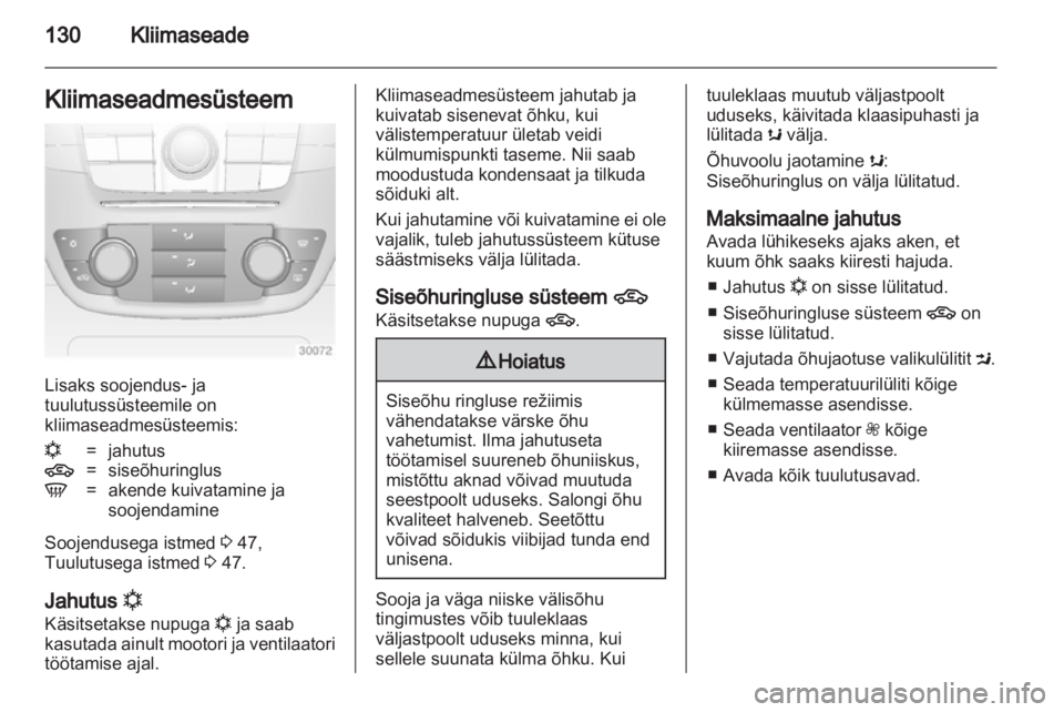 OPEL INSIGNIA 2013.5  Omaniku käsiraamat (in Estonian) 