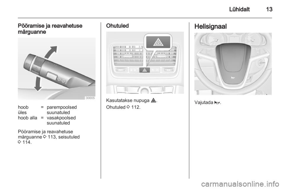 OPEL MERIVA 2011.5  Omaniku käsiraamat (in Estonian) 