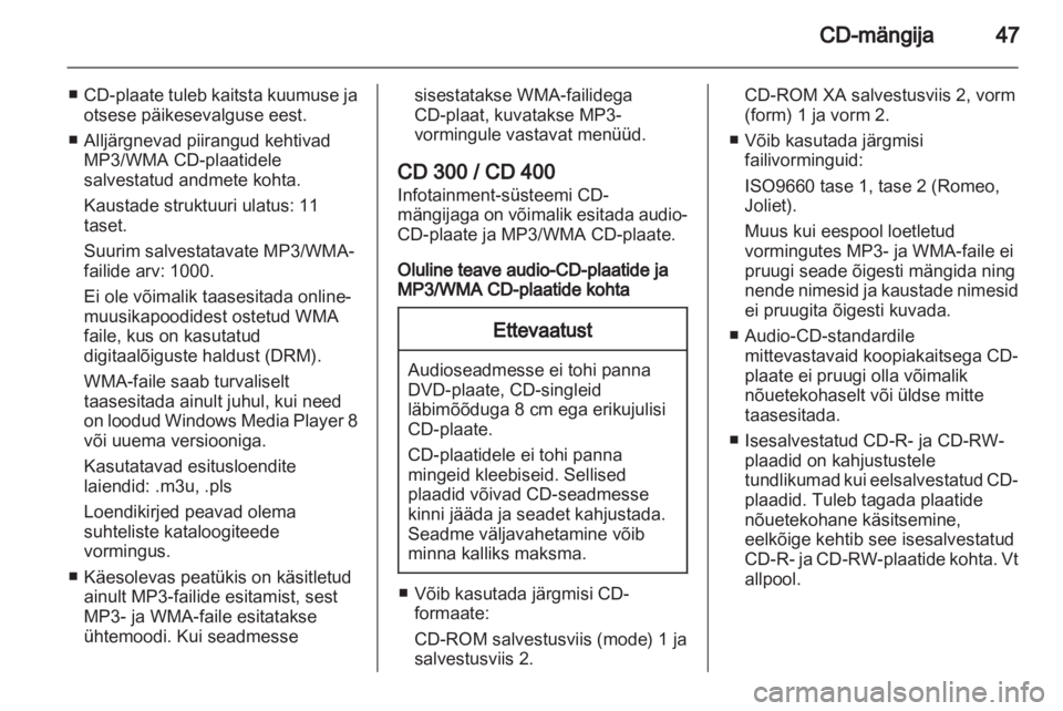 OPEL MERIVA 2012.5  Infotainment-süsteemi juhend (in Estonian) 
