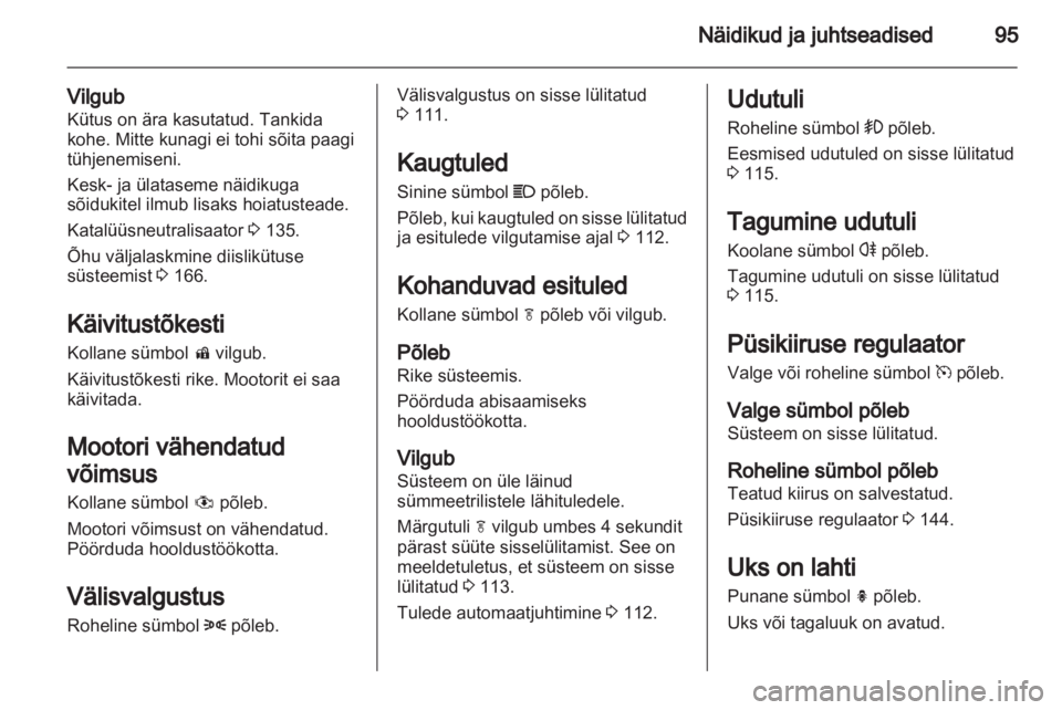 OPEL MERIVA 2012.5  Omaniku käsiraamat (in Estonian) 