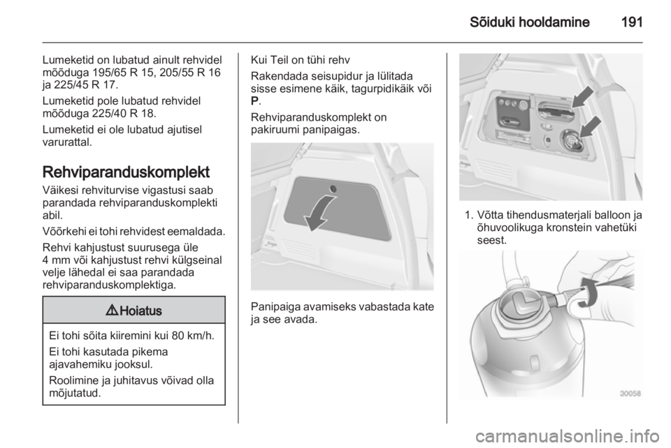 OPEL MERIVA 2013.5  Omaniku käsiraamat (in Estonian) 