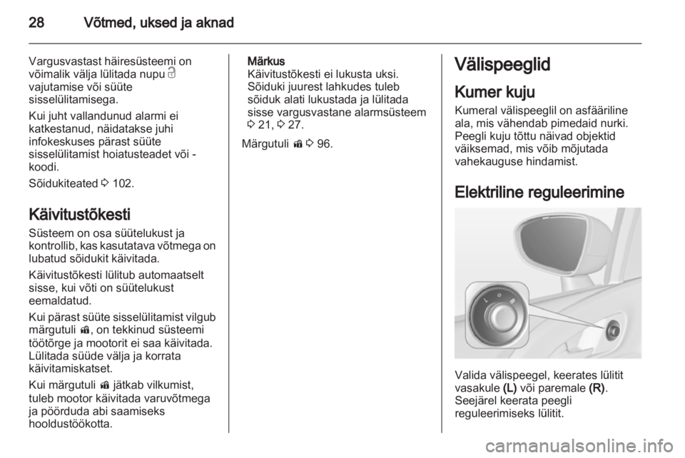 OPEL MERIVA 2013.5  Omaniku käsiraamat (in Estonian) 