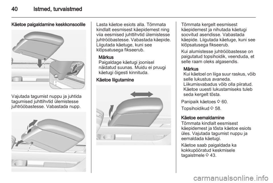 OPEL MERIVA 2013.5  Omaniku käsiraamat (in Estonian) 