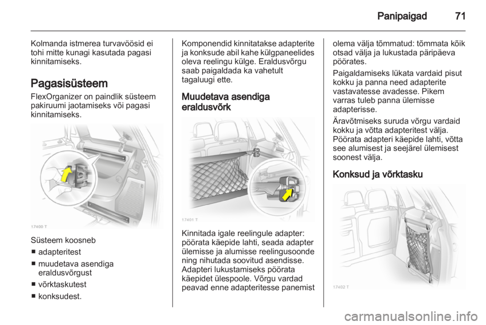 OPEL ZAFIRA 2011.5  Omaniku käsiraamat (in Estonian) 