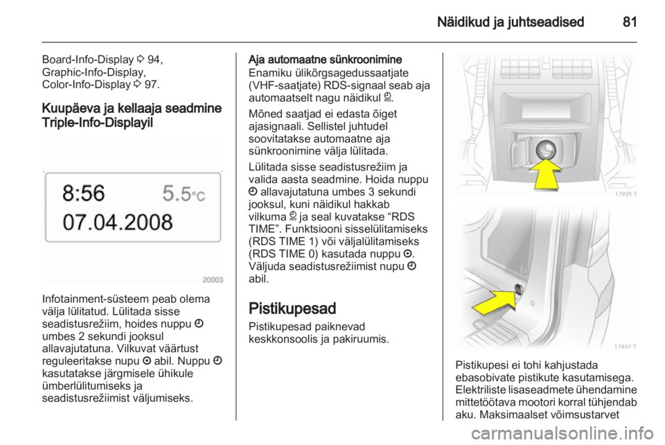 OPEL ZAFIRA 2011.5  Omaniku käsiraamat (in Estonian) 