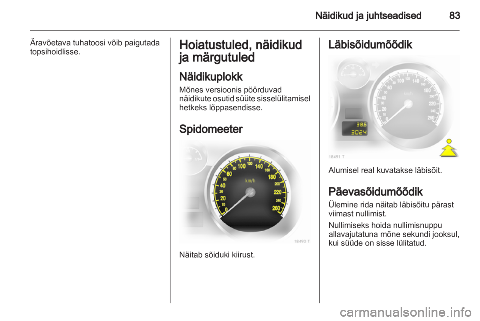 OPEL ZAFIRA 2011.5  Omaniku käsiraamat (in Estonian) 