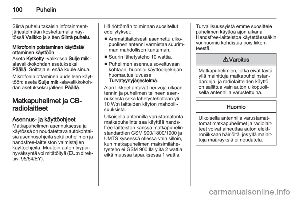 OPEL ADAM 2013  Infotainment-ohjekirja (in Finnish) 