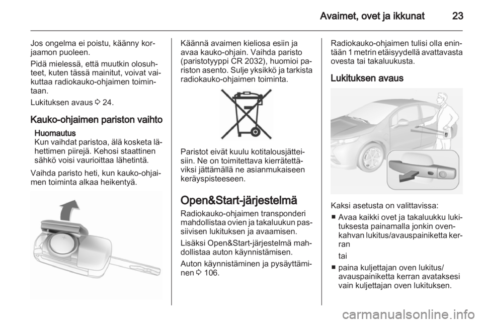 OPEL AMPERA 2012.5  Ohjekirja (in Finnish) 