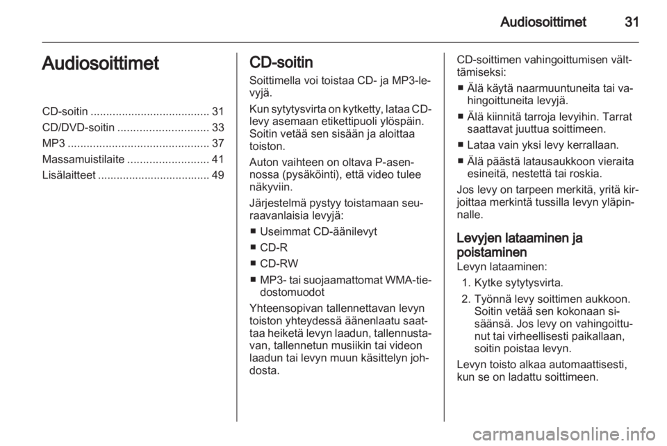 OPEL AMPERA 2013  Infotainment-ohjekirja (in Finnish) 