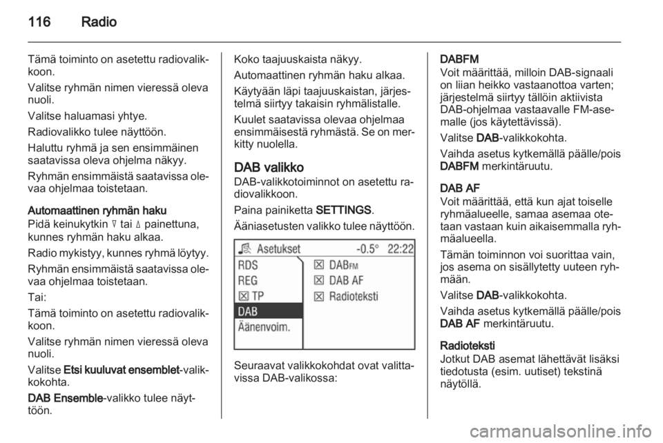 OPEL ANTARA 2013  Infotainment-ohjekirja (in Finnish) 